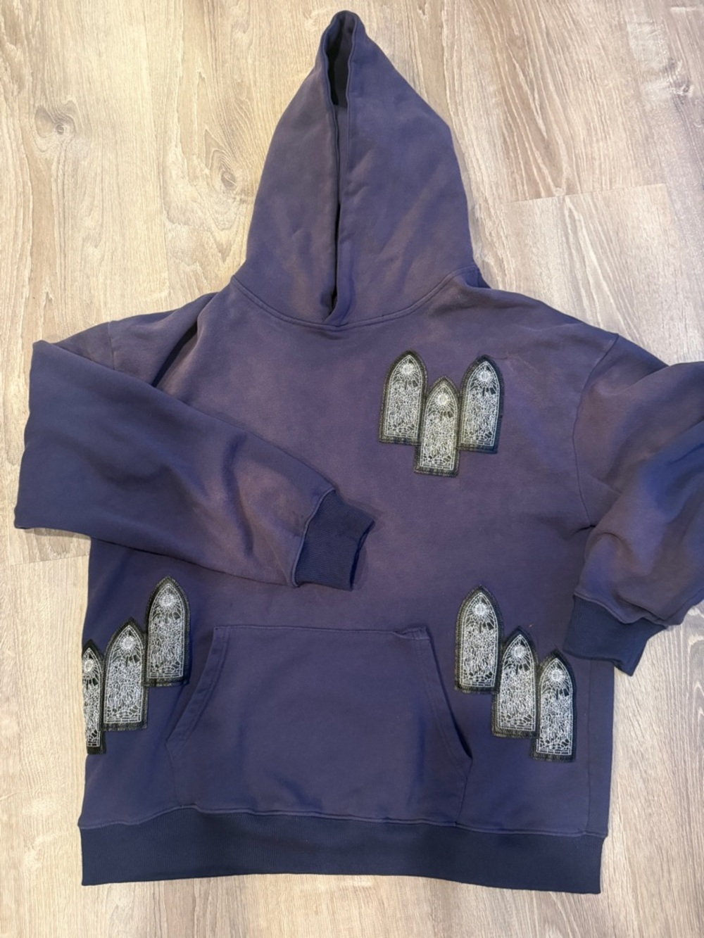 Men’s Who Decides War Faded Hooded Pullover - Washed Purple
